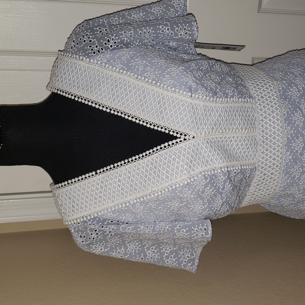 Gianni Bini Blue Eyelet Dress